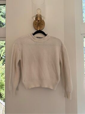 Minimum Cream Ribbed Crewneck Sweater